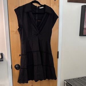 Alice + Olivia Charcoal Eyelet Dress